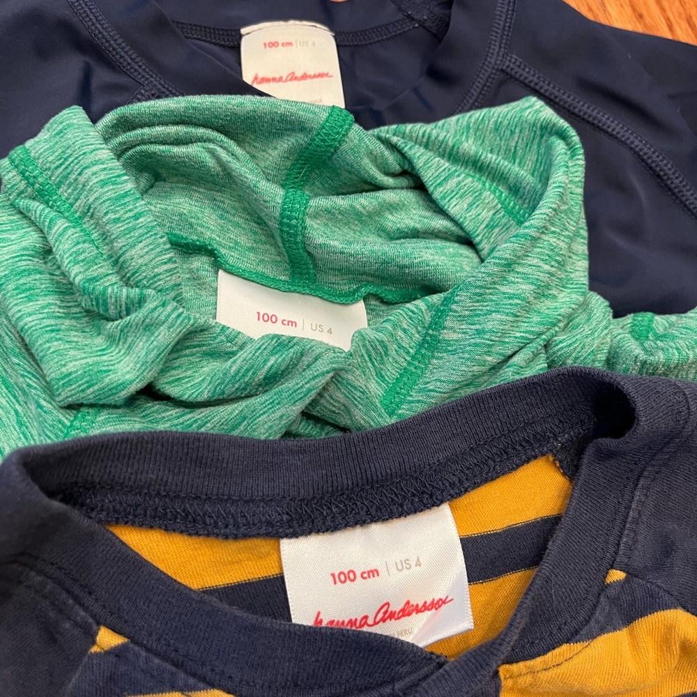 Hanna Andersson Boy’s Size 4 Bundle Lot- Swim Rash Guard, Hoodie, Shirt
